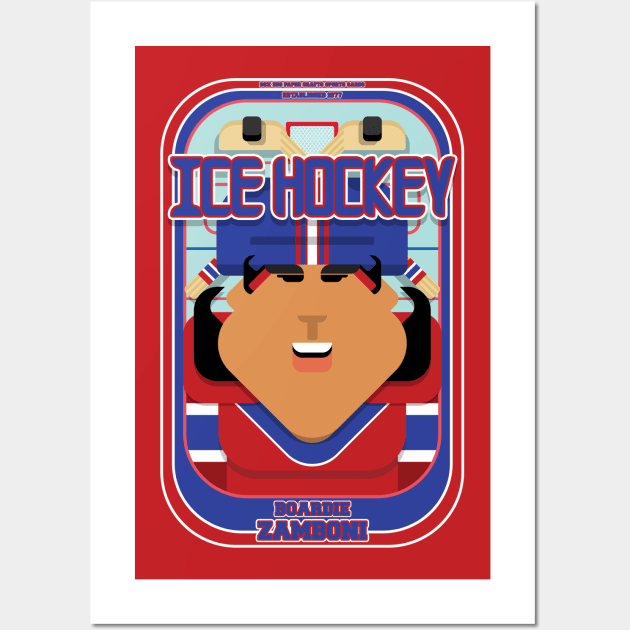 Ice Hockey Red and Blue - Boardie Zamboni - Indie version Wall Art by Boxedspapercrafts